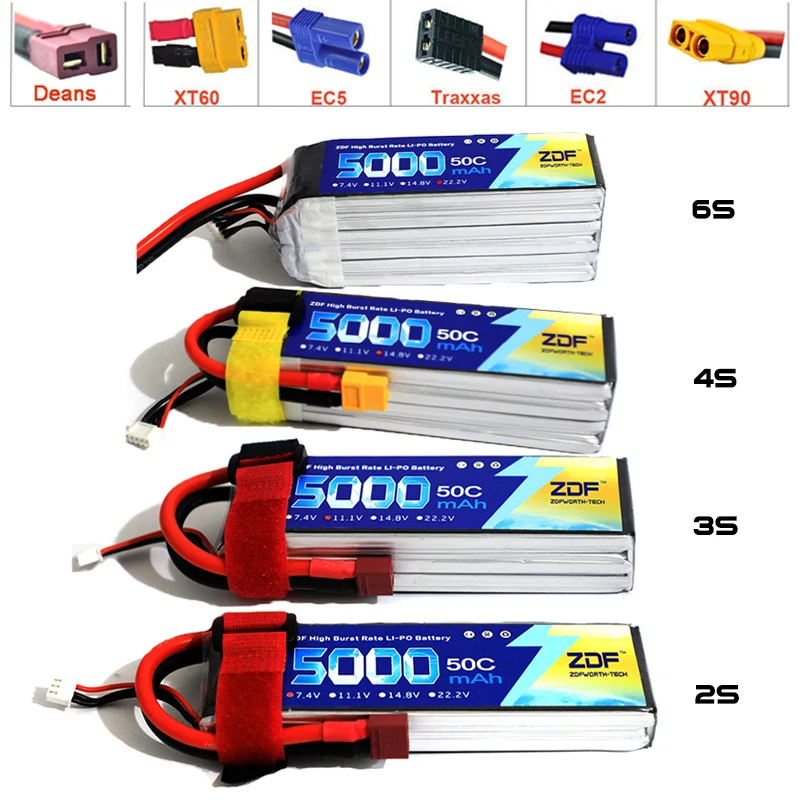 6S Lipo Battery 22.2V 5000Mah - ZDF FPV 450 500 7,4 В