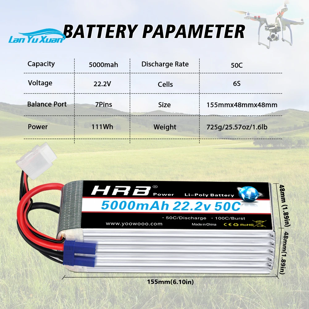 2 шт. 6S Lipo аккумулятор 22,2 – обзор и цена 6S Lipo Battery 22.2V 5000Mah