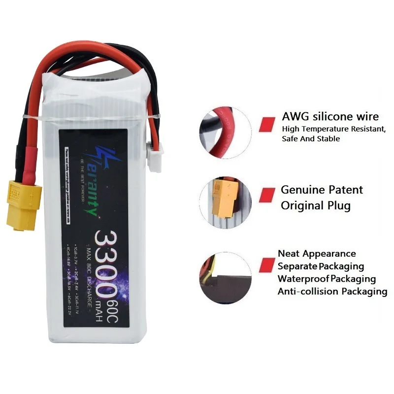 14,8 В RC LiPo аккумулятор 4S  – обзор и цена 4S Lipo Battery 14.8V 6000Mah