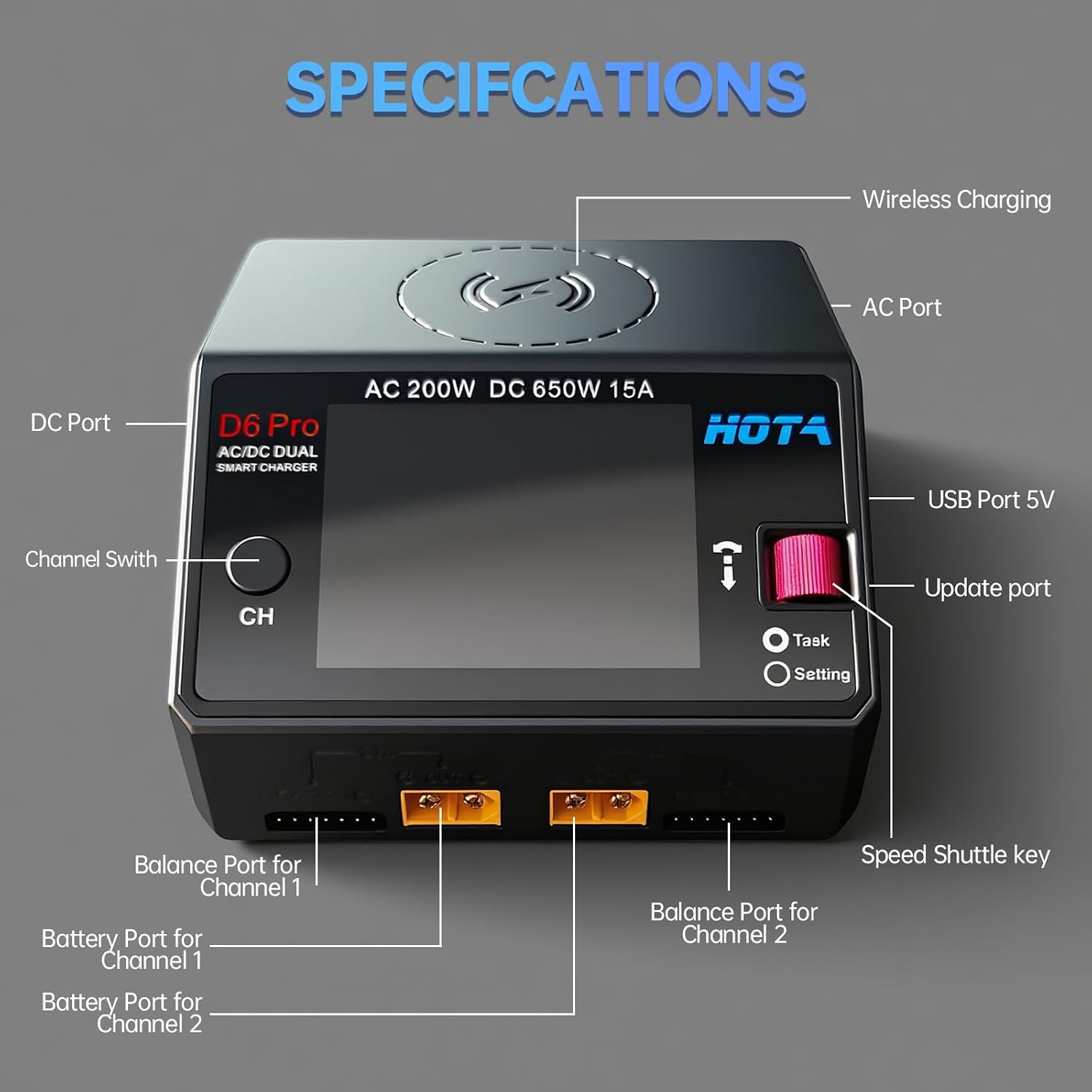 Зарядное устройство HOTA D6 Pr – обзор и цена Hota D6 Pro Dual Lipo Charger